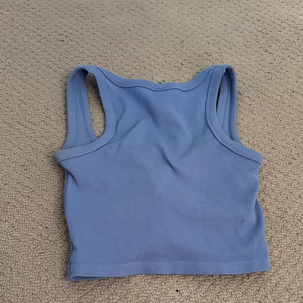 Ina Light Blue Ribbed Top - Picture 3 of 4